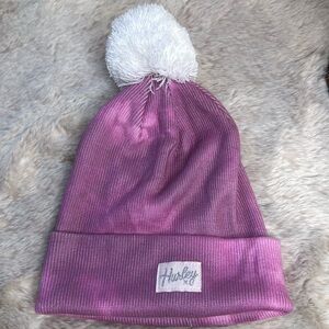 Hurley | Youth Pink Knit Hat with White Pom Pom